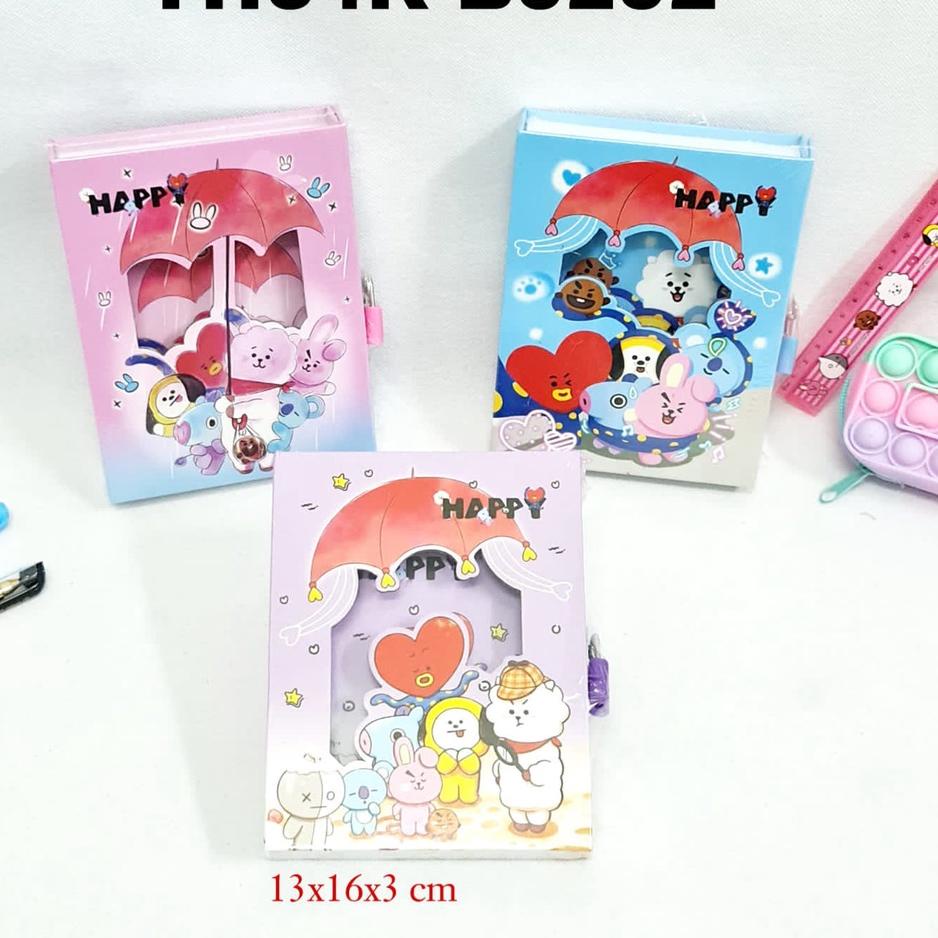 

[KODE JAPAE] ROYALE STATIONARY - Buku Diary 64K Karakter Kartun Note Book Dengan Kunci Gembok.