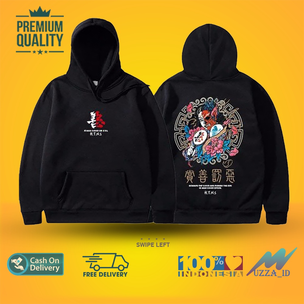 Jaket Sweater Hoodie Sunmori Samurai Jepang Pria Wanita jumper Hoodie polos Kualitas Distro