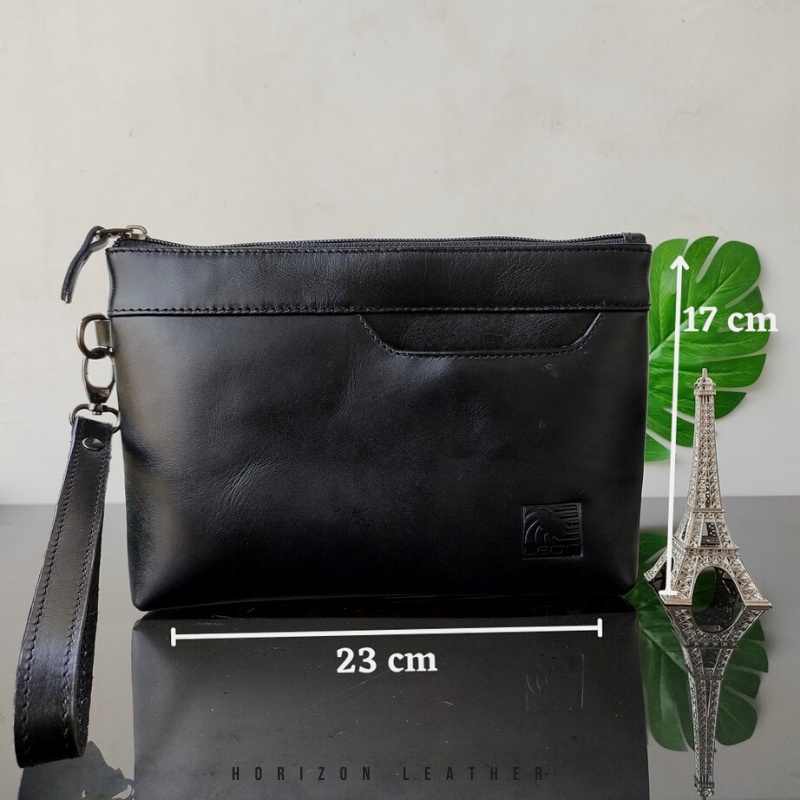 Handbag Wanita Clutch Pria Kulit Asli Tas Tangan Kulit Macaro Clutch