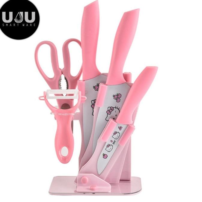 

Ag77Z75 7 In 1 Kitchen Knife Set Hello Kitty/ Talenan, Pisau, E34Cgpjc3V
