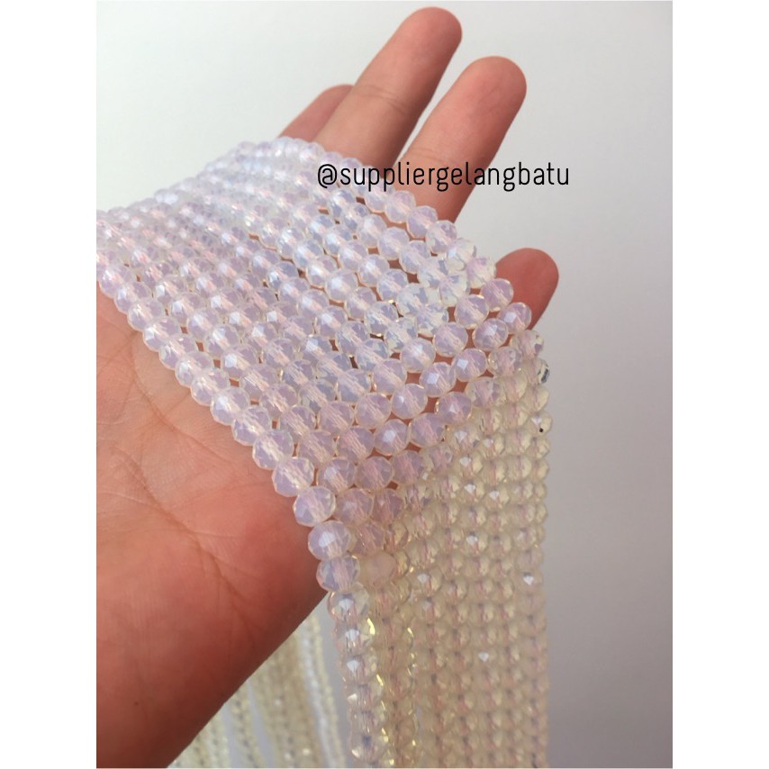 Crystal Ceko kilap 6mm barjad api moonstone opalite aksesoris liontin supplier grosir bahan craft