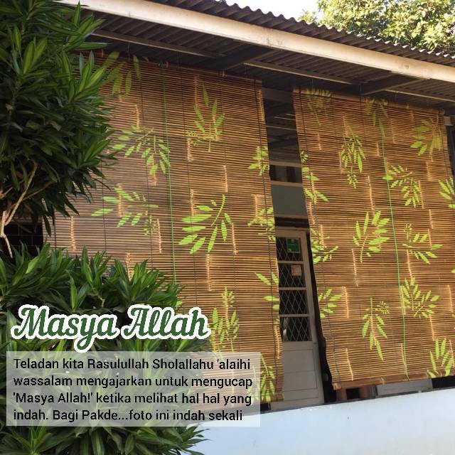 Tirai Bambu Kerai Bambu Motif Pernis 2x2m TANPA kerekan