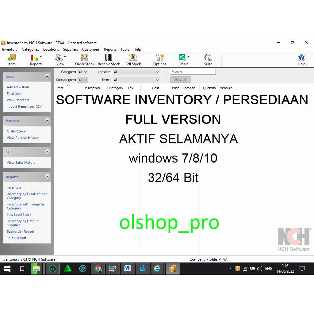 Software Inventory / Persediaan Full Versi