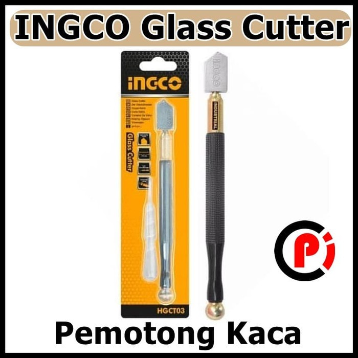 Alat Pemotong Kaca Pisau Potong Glass Cutter Oil Merek Ingco