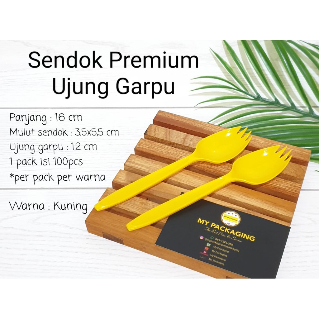 NEW !!! Sendok Plastik Ujung Garpu PREMIUM 100pcs