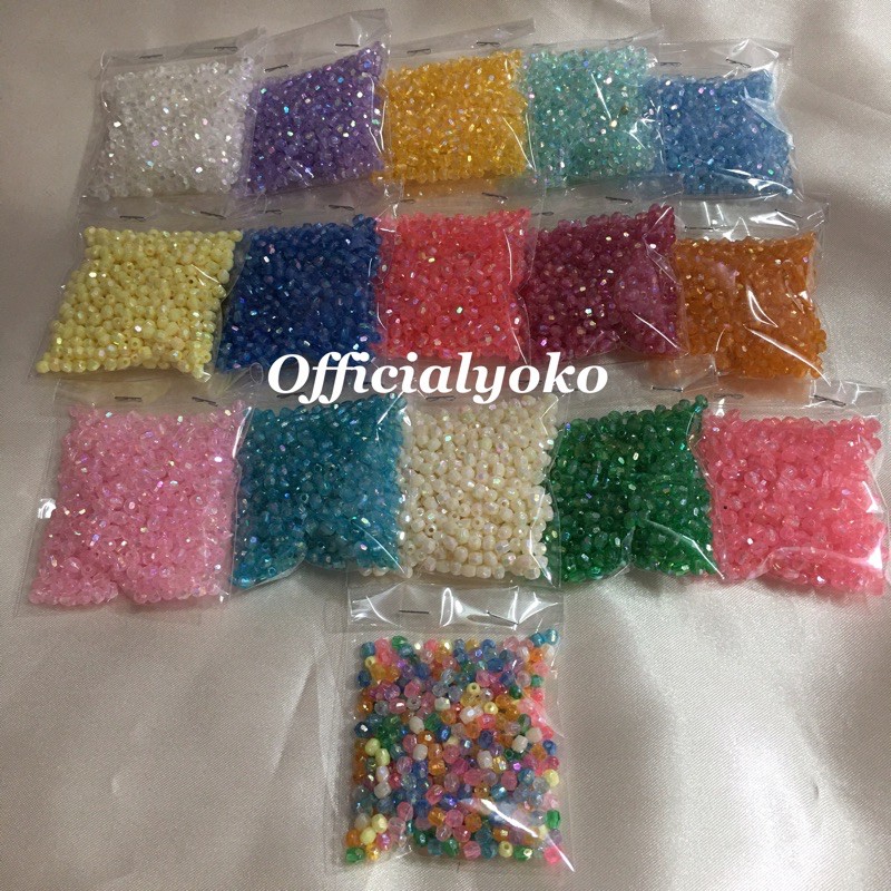4mm MUTE MONTE MOTE MANIK BEAD SEGI PELANGI 4mm