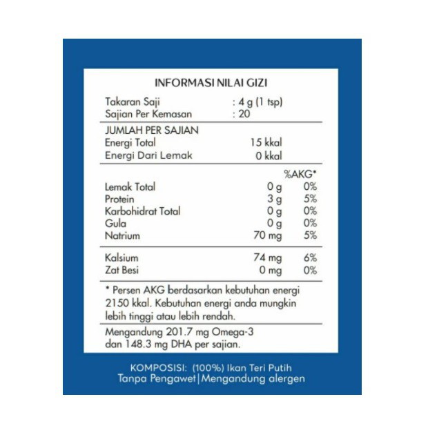 Crystal of the Sea White Anchovy Food Powder 20gr Kaldu Bubuk Ikan Teri Putih WHS