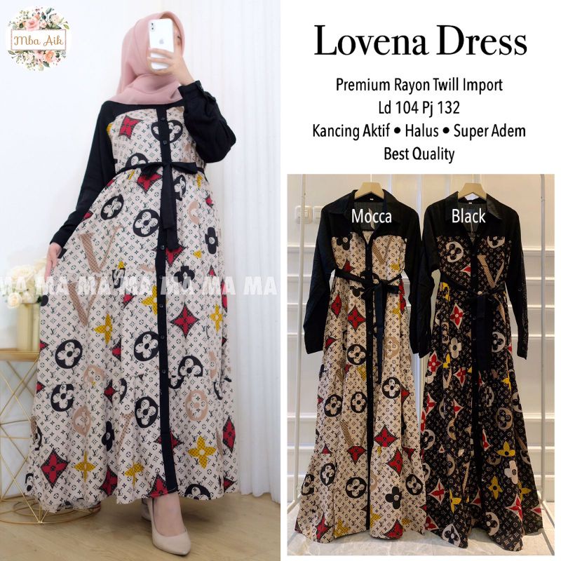 Lovena Dress/Gamis/Baju Muslim/Baju Wanita