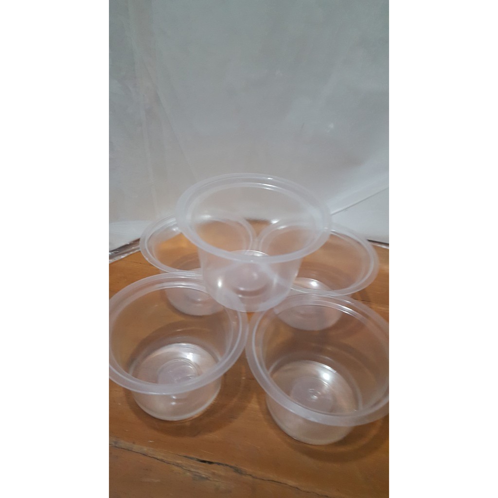 Isi 50PC 50ML cup GELAS plastik bening agar pudding puding mini kecil ( hanya gelas tanpa tutup)