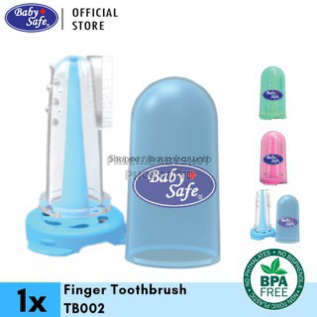 Babysafe Finger Toothbrush Gum Massager with case drying rack Sikat Lidah Bayi TB001 TB002