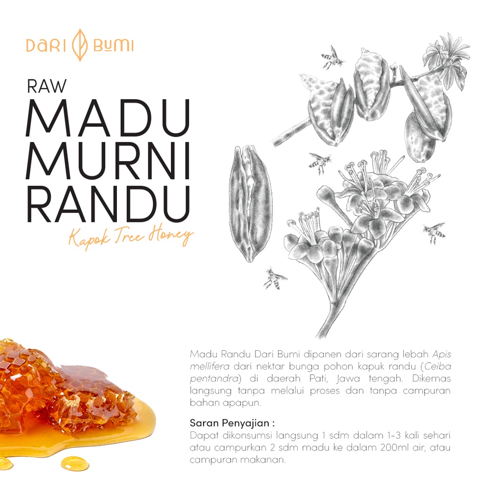 Madu Murni 1kg Madu Asli Dari Bumi Varian Nektar 100% Raw Honey