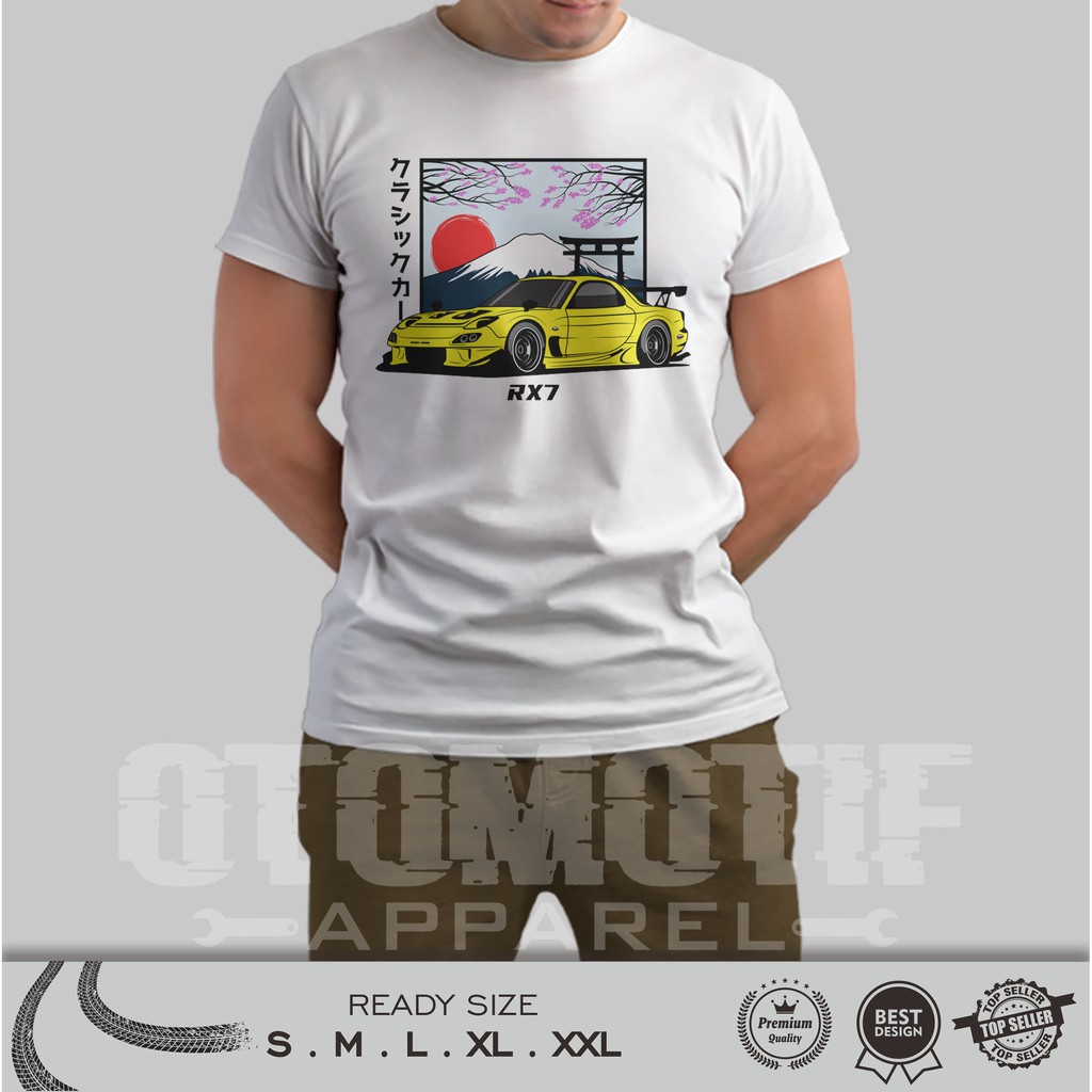 KAOS OTOMOTIF YELLOW MAZDA RX 7 JDM