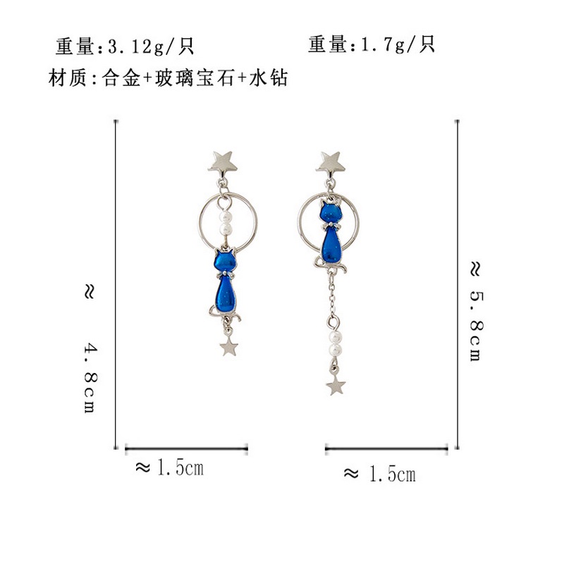 Anting Tusuk Gantung Wanita Desain Kupu-Kupu / Bulan / Bintang / osmanthus / Daun / Kucing Hias Mutiara Imitasi Untuk Hadiah butterfly