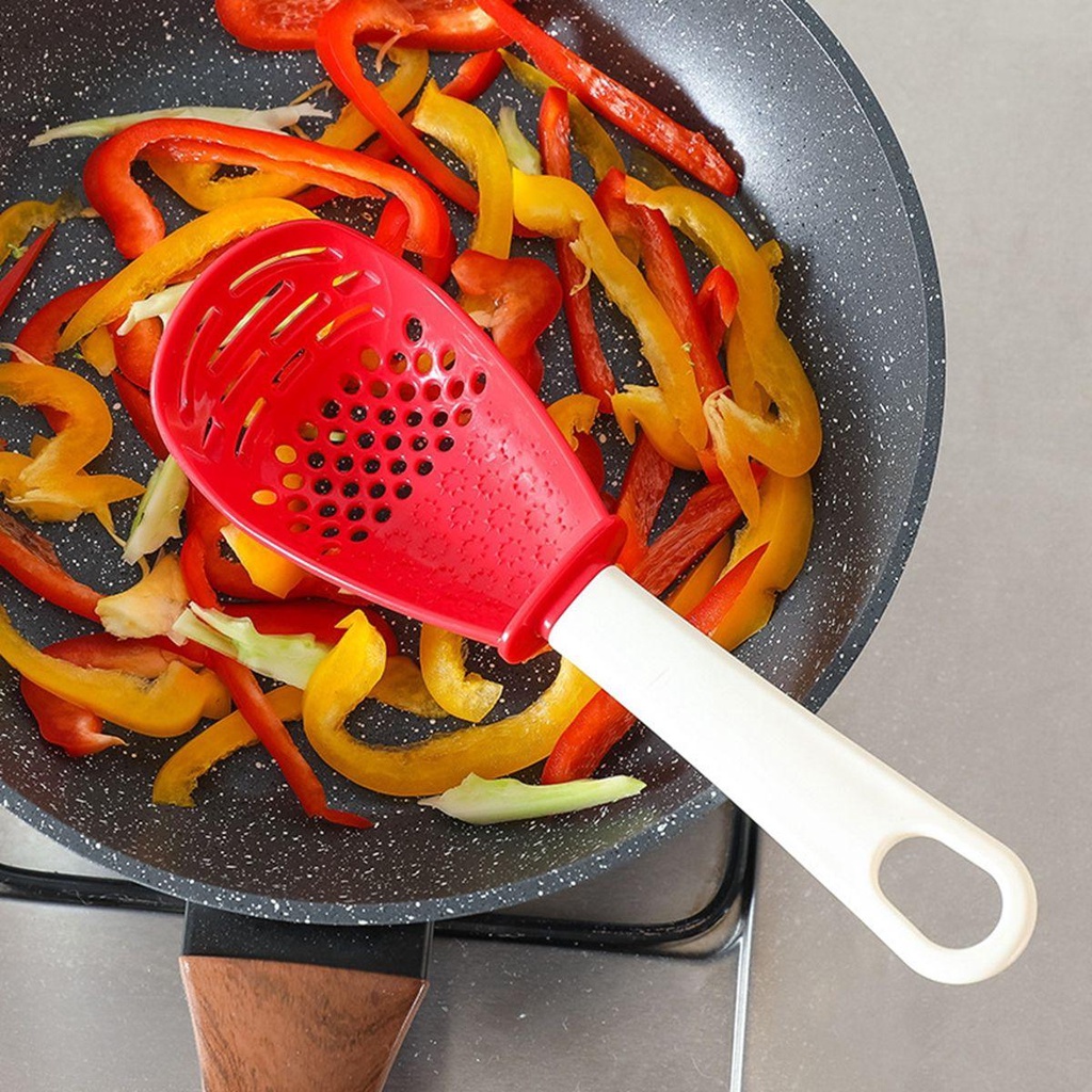 [Elegan] Sendok Masak Menekan Penggiling Tahan Panas Hanging Squeezer Chopper Colander