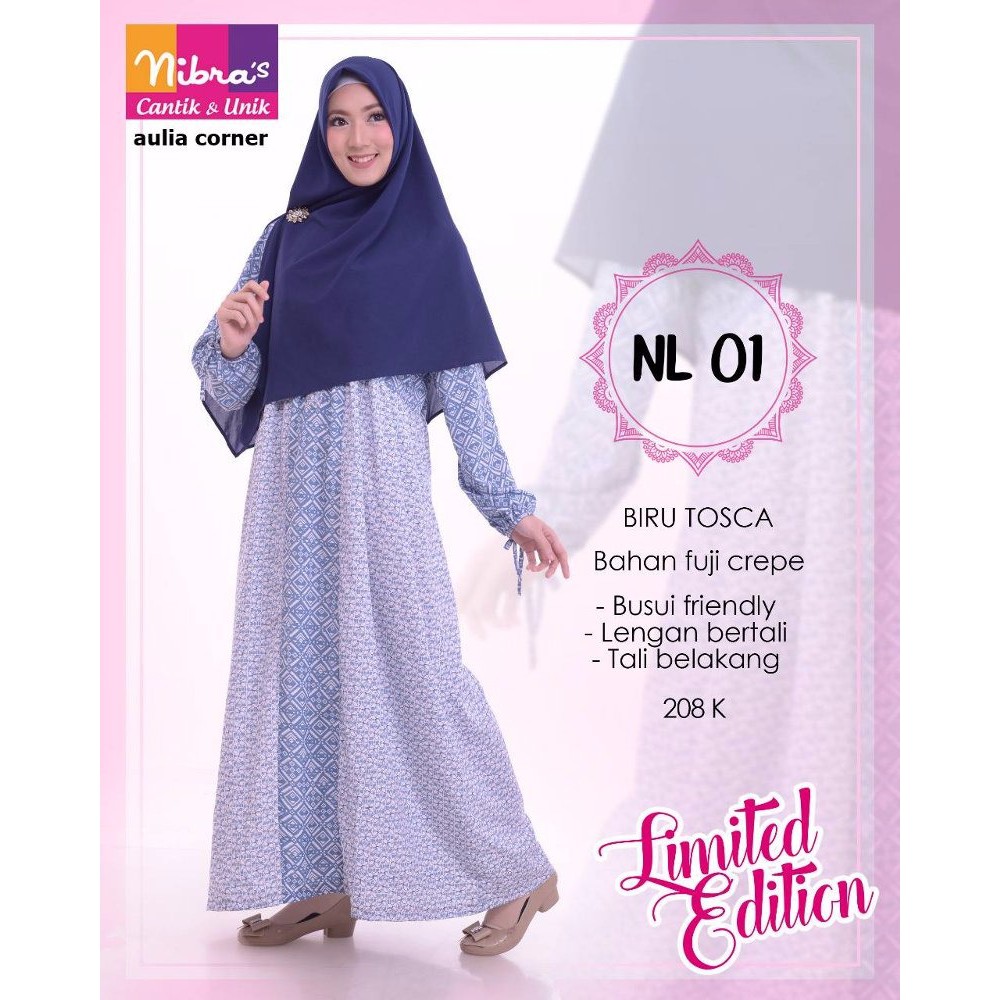 PROMO TERMURAH Baju Pesta Muslim Nibras NL 01 Tosca ORIGINAL Model Baju Muslim Terbaru