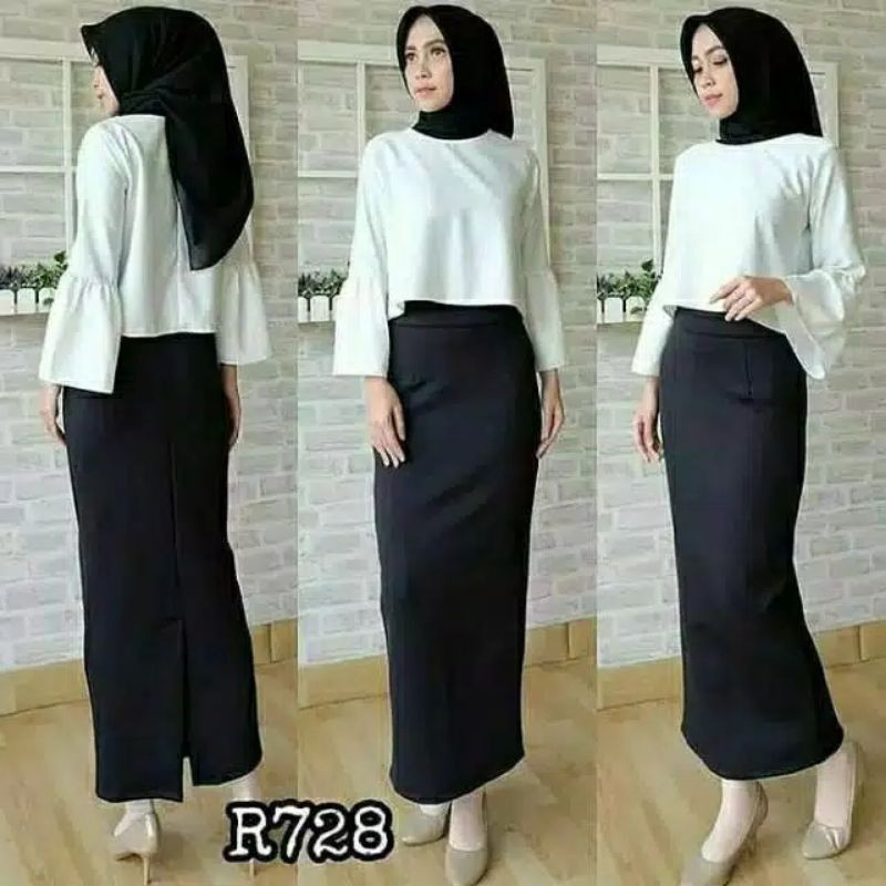 ROK SPAN PANJANG SCUBA PREMIUM MAXI SKIRT / ROK SPAN HITZ(1kg muat 4pcs) (COD)