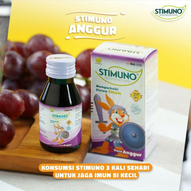 (EXP Juli 2024) BUY 1 GET 1 Stimuno Syrup Multivitamin 100ml / 60ml Untuk Daya Tahan Tubuh Bayi Anak Rasa Original, Anggur, Jerukberi