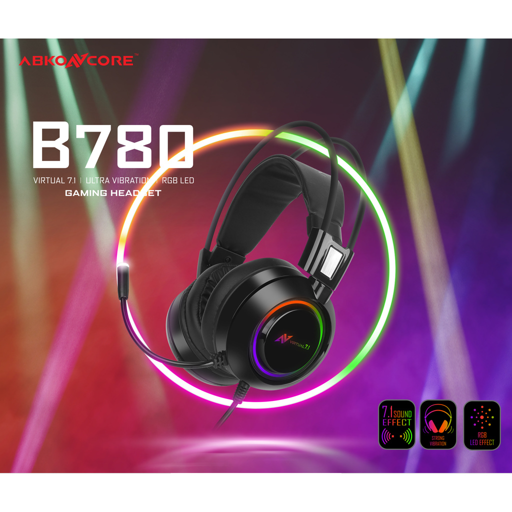 Abkoncore B780 Virtual 7.1 RGB Gaming Headset