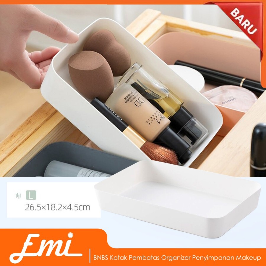 BNBS Kotak Pembatas Organizer Penyimpanan Makeup Divider Case Organize - Putih, L