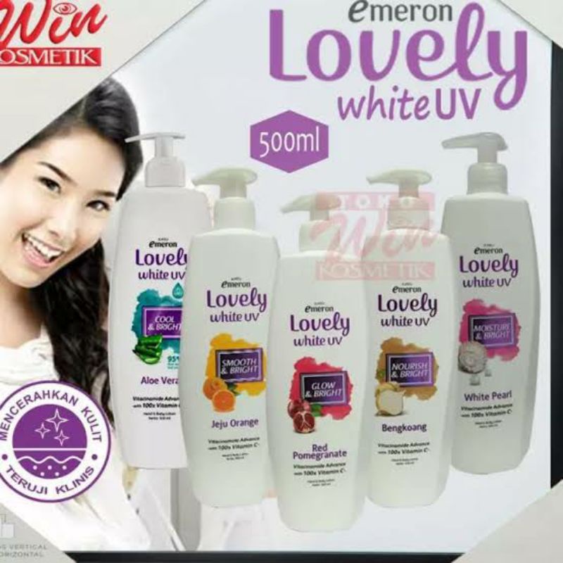 (ORIGINAL) EMERON LOVELY BODY LOTION PUMP 500 ML BPOM l BODY LOTION EMERON LOVELY WHITE UV PUMP TERM