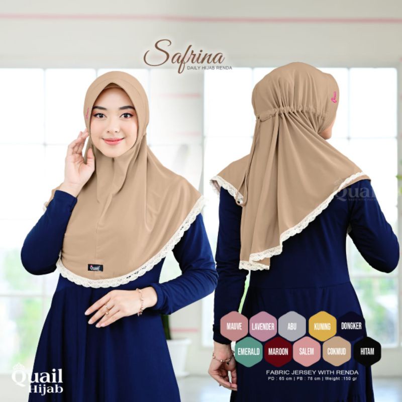 Safrina Quail/ORI QUAIL HIJAB/Hijab Quail/Hijab Instan