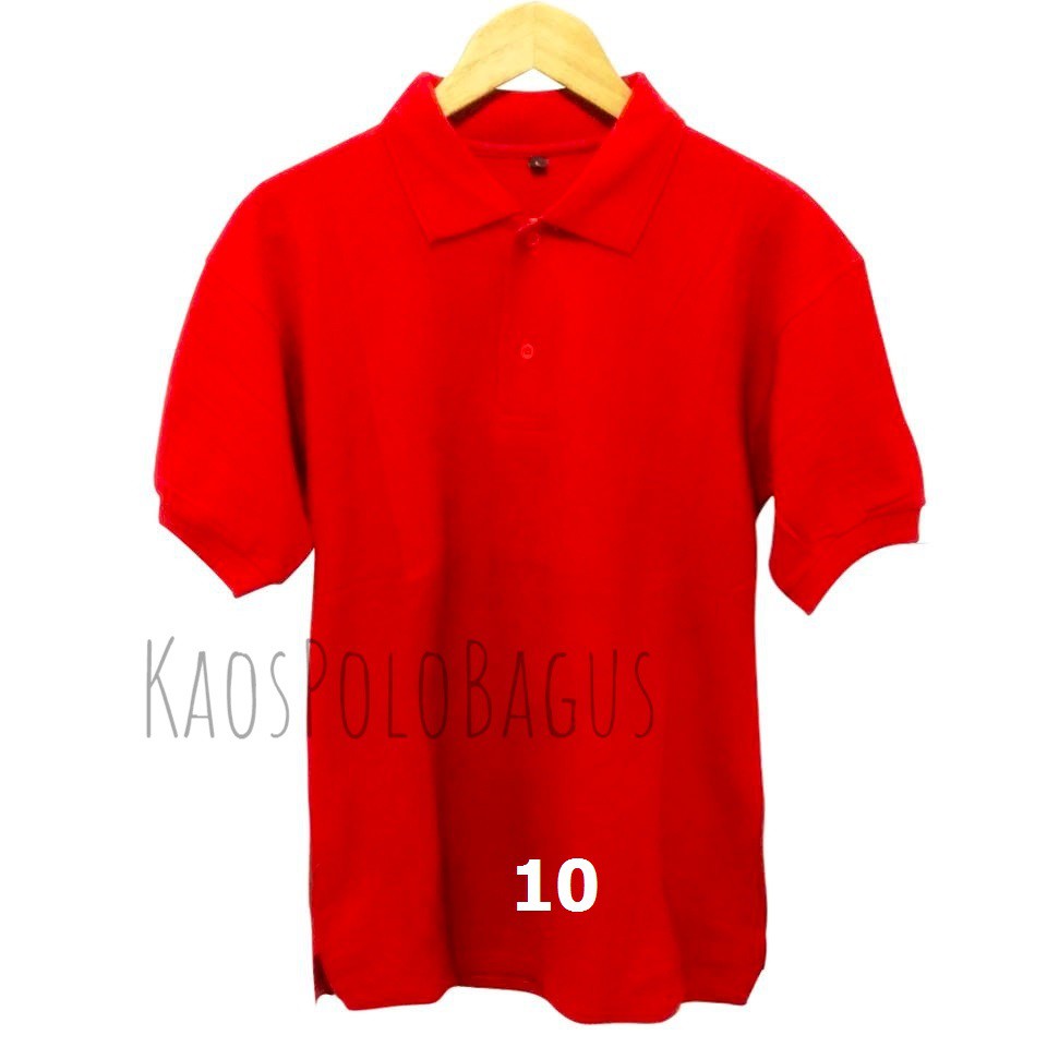Kaos Polo Shirt Polos Bahan Lacoste Katun Gratis Ongkir Grosir Murah - Merah