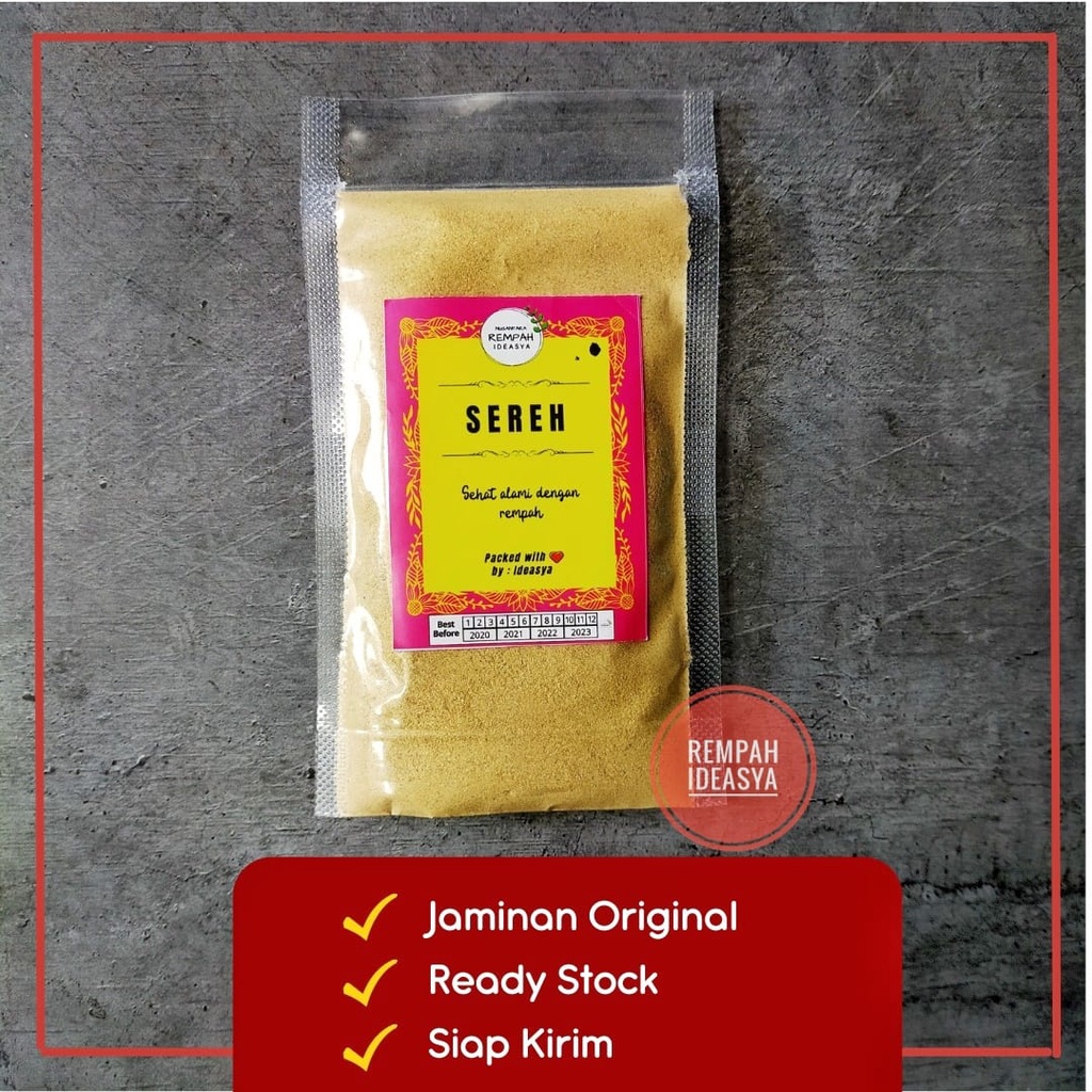 

100 Gram Bubuk Sereh / Daun Serai / Lemongrass Powder 100% Murni