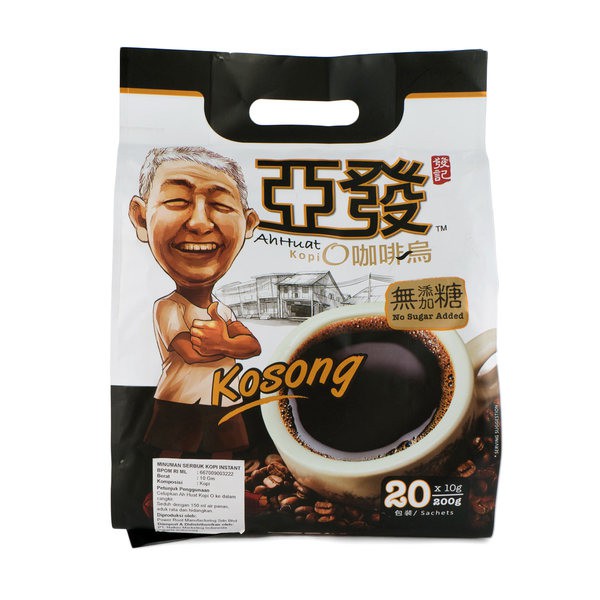 

AH HUAT Kopi O Kosong Sugar Free 200gr (20 sachets x 20gr)