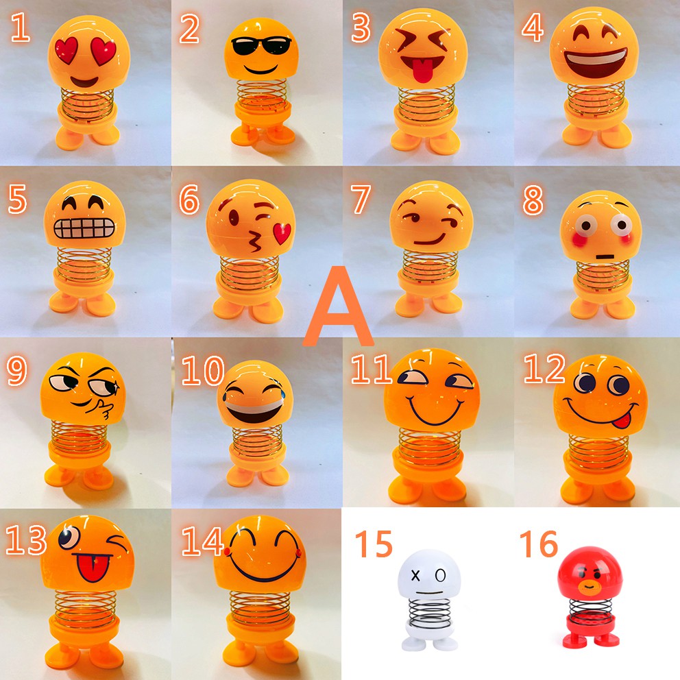 Antop！LED Mainan Emoji Emoticon Doll Dashboard Mobile Goyang