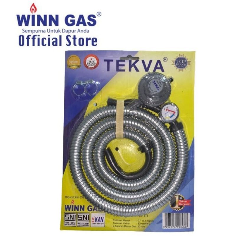 Paket Winn Gas Tekva Selang &amp; Regulator Kompor Gas 1,8 meter