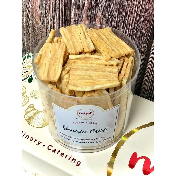 

Gouda Crisp Kue Kering MISOL netto 153 Gr kemasan Toples Bulat