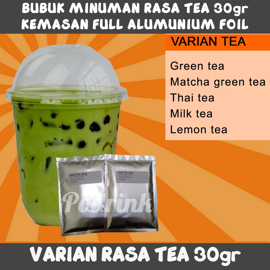 

Bubuk Minuman 30gr Murah Varian Tea Untuk Boba, Esblend, Jellydrink dsb (mix gula)