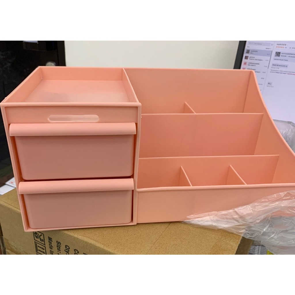 RK02 - Rak Kosmetik Besar 2 Laci / Kotak Tempat Make Up Multifungsi/Cosmetic Storage Drawer