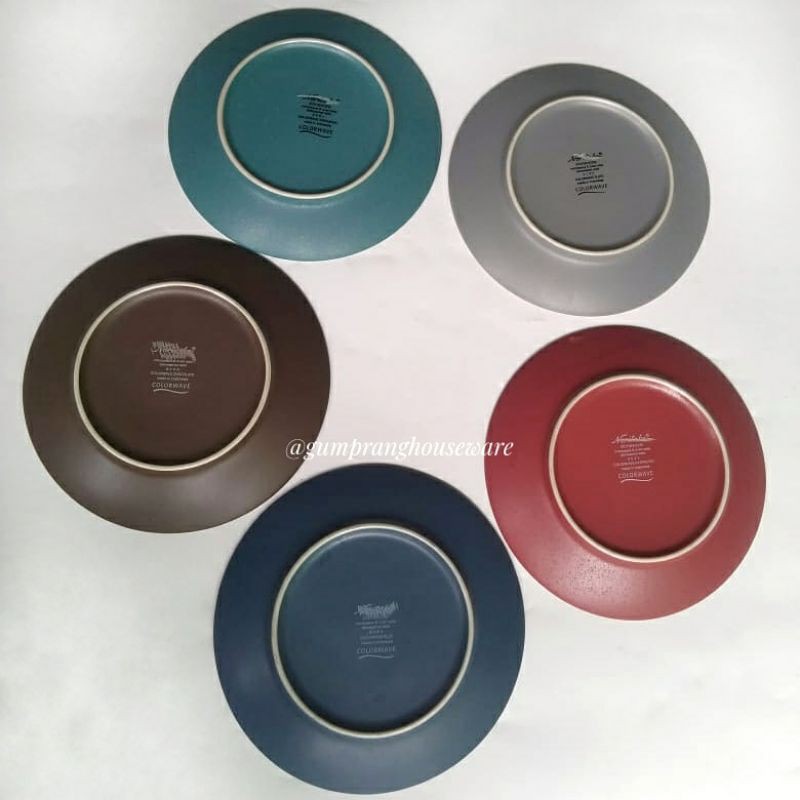 Baby plate - B&B (bread & butter) Piring tatak saucer keramik hitam, merah, biru, noritake colorwave