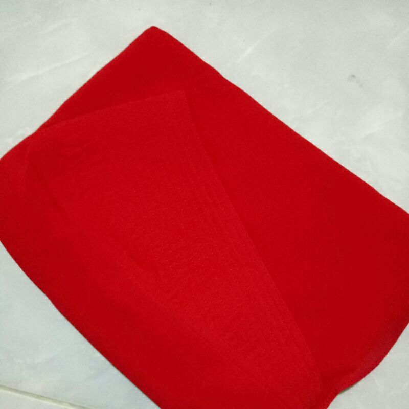khimar instan LV ceruty beby doll premium hijab/ jilbab / kerudung LV ceruty dua layer premium-merah cabe