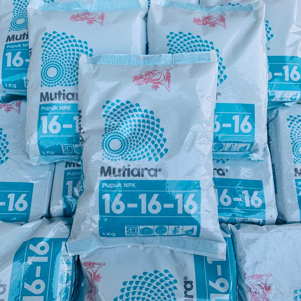 Pupuk NPK Mutiara 16 16 16 Meroke Kemasan Asli Pabrik 1 KG