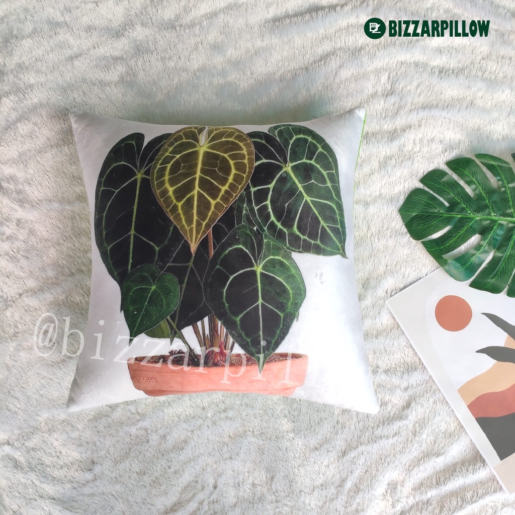 Bizzarpillow Bantal Sofa Motif Daun Leaves Monstera 40 x 40 cm BZ153