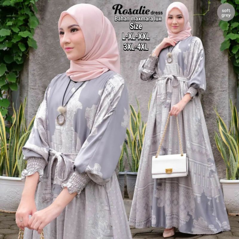 GAMIS ROSALIE SLETING DEPAN BUSUI BUMIL DRESS MAXMARA LUX IMPORT UKURAN JUMBO L XL XXL XXXL XXXXL