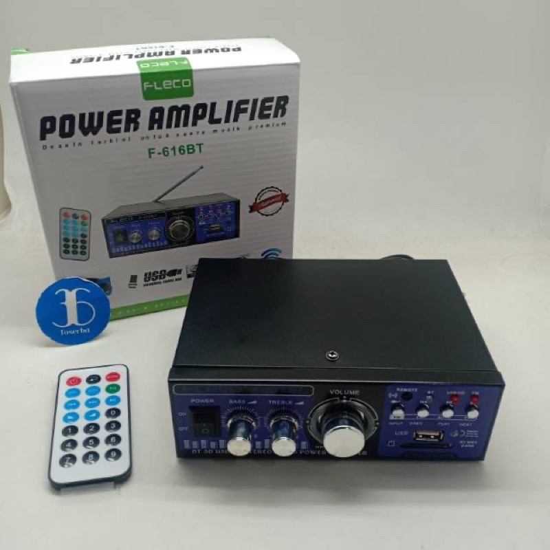 Ampli Fleco F-616BT Power Amplifier AC DC Bluetooth USB FM SD MP3 Ampli Karaoke