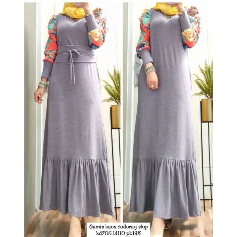 Maxi dress bahan codoray slup import ukuran allsize fit xxl ld 110