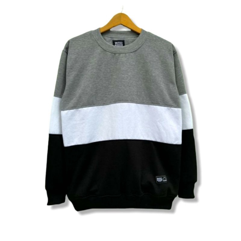 Bayar Di Tempat(COD) Sweater Crewneck Kombinasi Murah Terlaris Hight Quality Distro