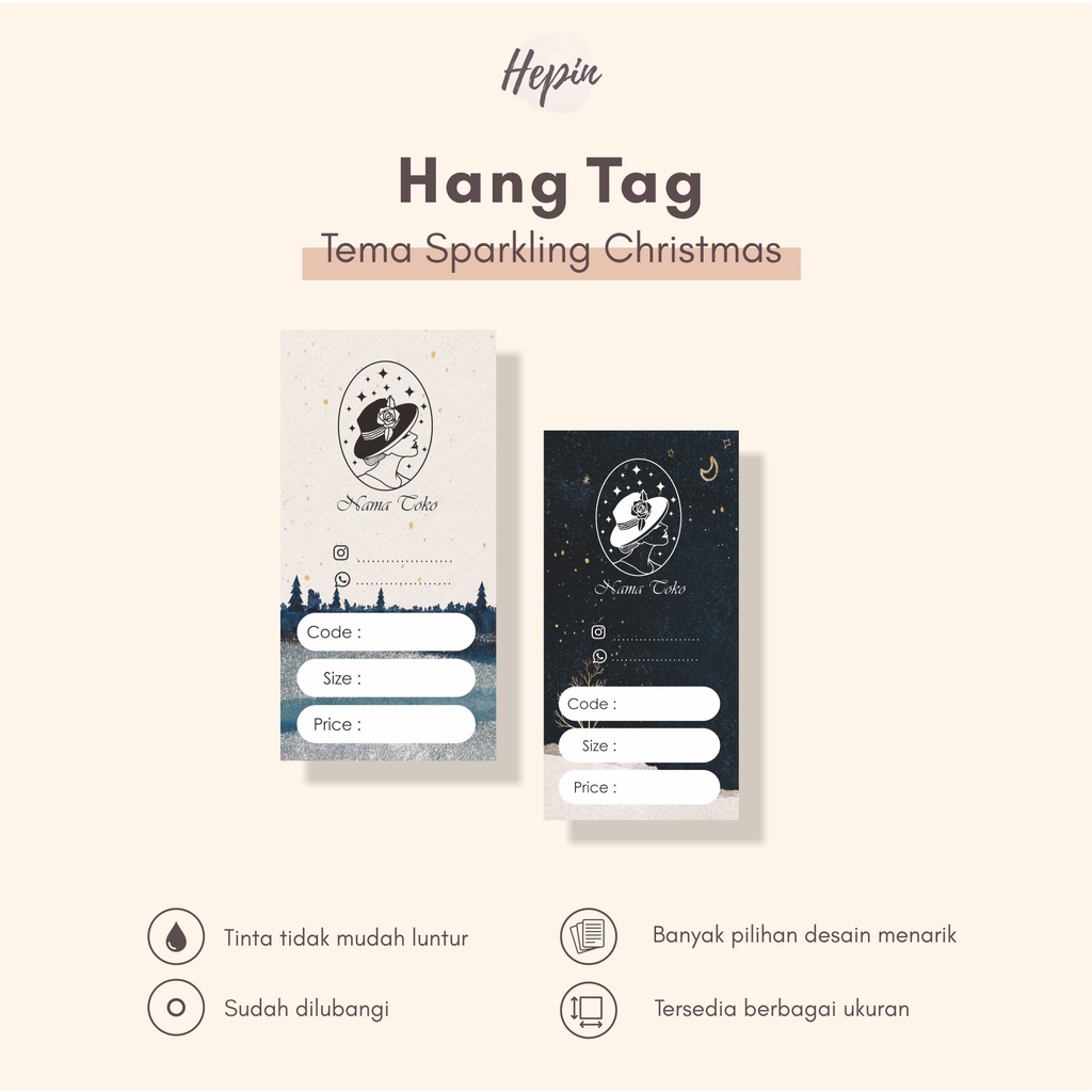 

bisa custom/hang tag murah tema SPARKLING CHRISTMAS/murah