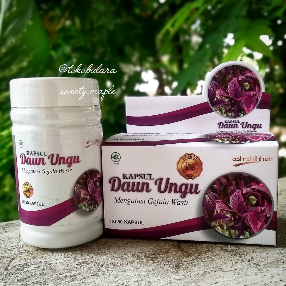 Kapsul Herbal Daun Ungu BPOM / Obat Ambeien Wasir Ambeyen Ampuh Benjolan Asli Ash Shihhah