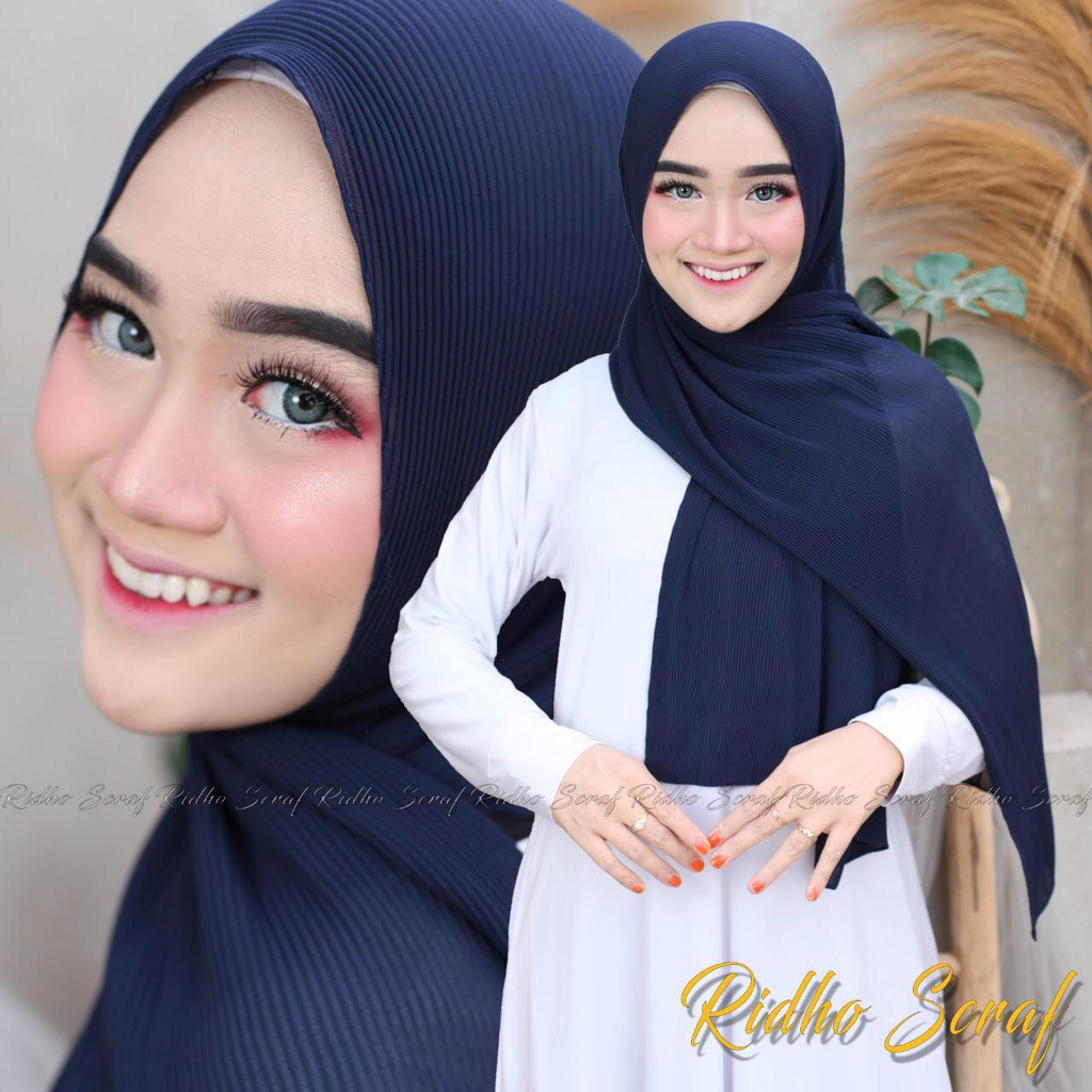 Jilbab Hijab Kerudung Pashmina Plisket Pashmina Ceruty Babydoll By Azara hemat