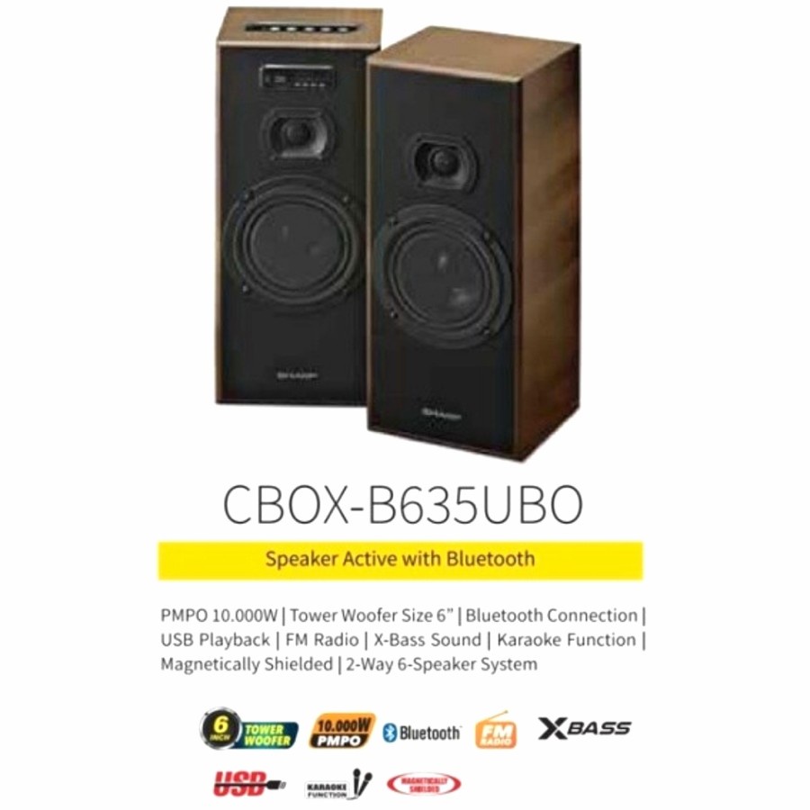 SPEAKER AKTIF SHARP CBOX-B635UBO 635UBO 10000W PMPO