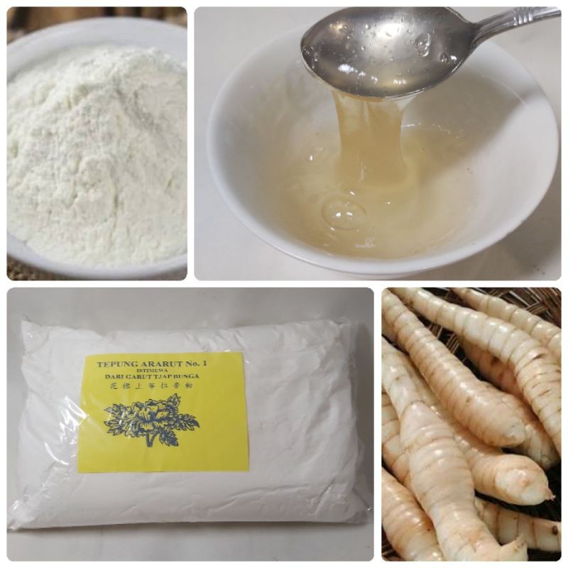 

Tepung Pati Garut / Ararut /Arrowroot / Irut 1 kg tjap Bunga