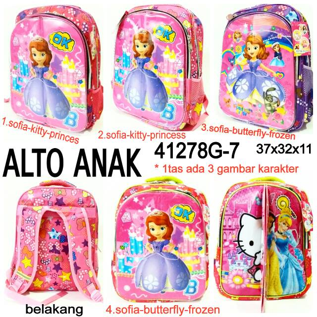 Tas ransel backpack alto anak 41278G-7 1 tas ada 3 gambar karakter bedabeda tas murah dan terbaru