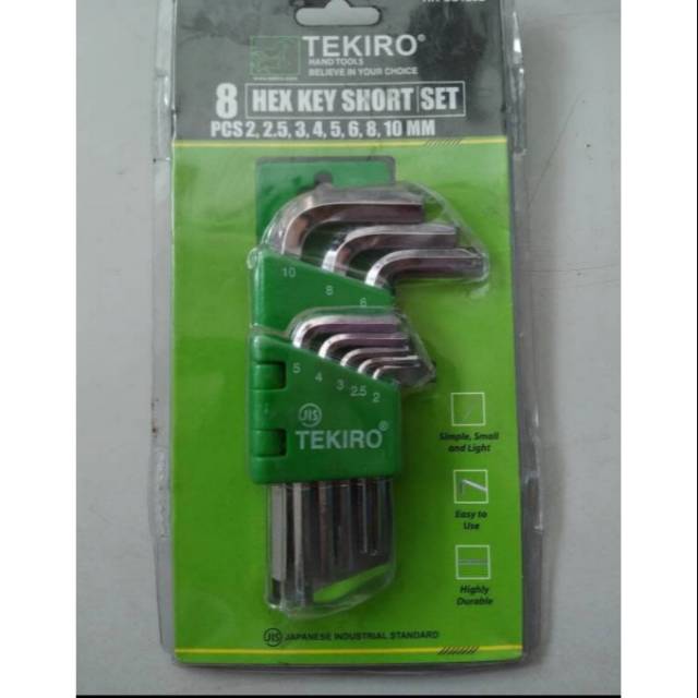 SALE KUNCI L TEKIRO SET 8pcs short 2-10mm. KUNCI TEKIRO SET. KUNCI L TEKIRO. KUNCI L LENGKAP