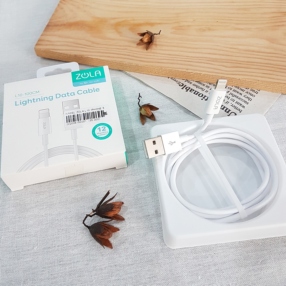 KABEL CHARGER IPHONE KABEL DATA ZOLA L10 KABEL IPHONE LIGHTNING KABEL DATA IPHONE 5 6+ 7 8 12 X XSMA
