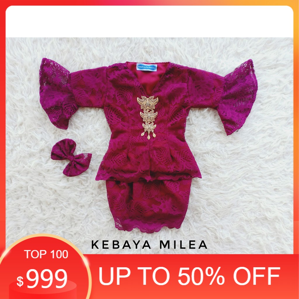 Baju KEBAYA ANAK MILEA BROKAT WARNA MAROON